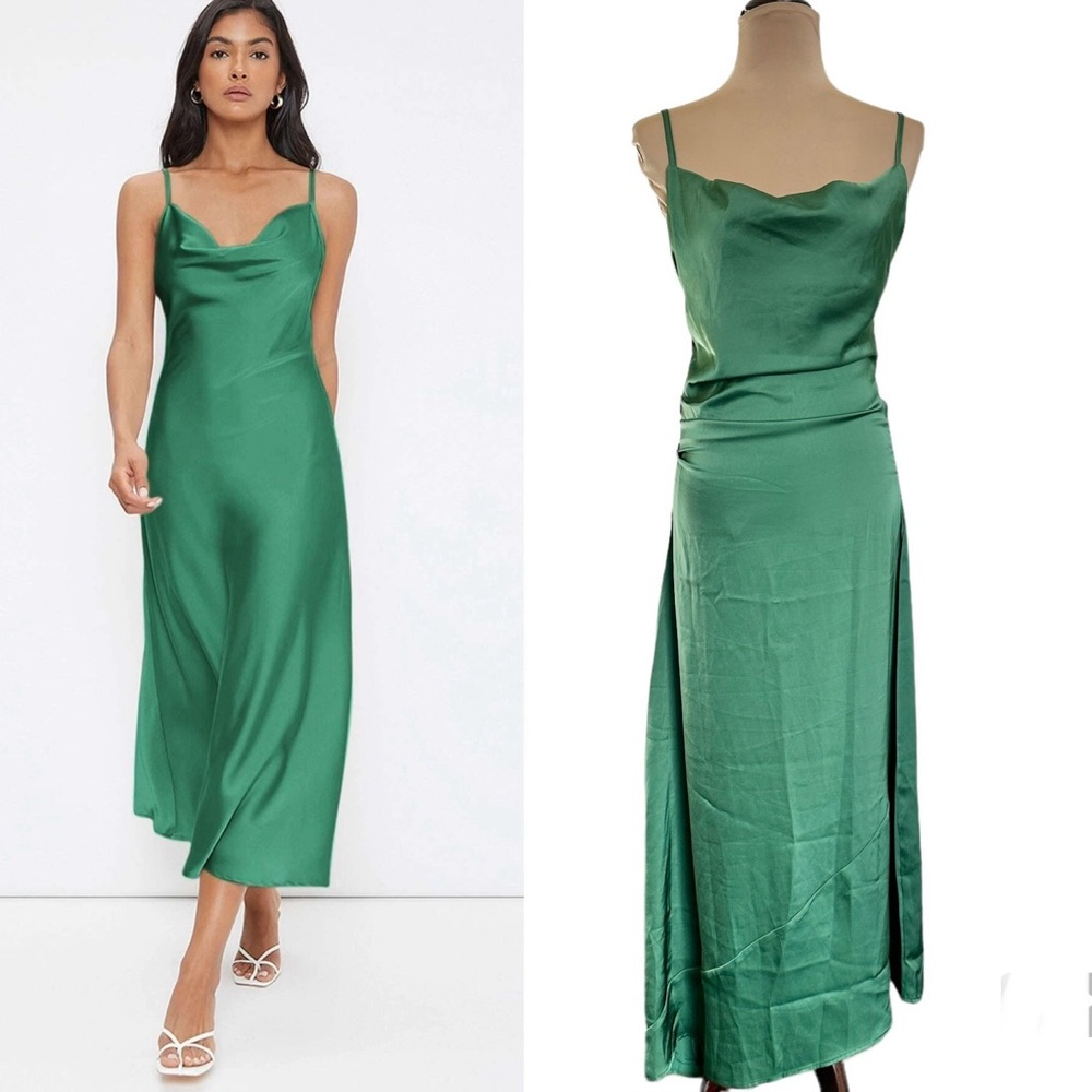 Silk Spaghetti Strap mid dress NWT sz L